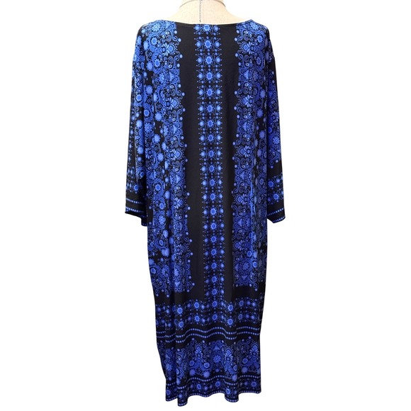 London Times Woman Plus Size 2X Floral Print Long Sleeve Knee Length Dress - Picture 2 of 6